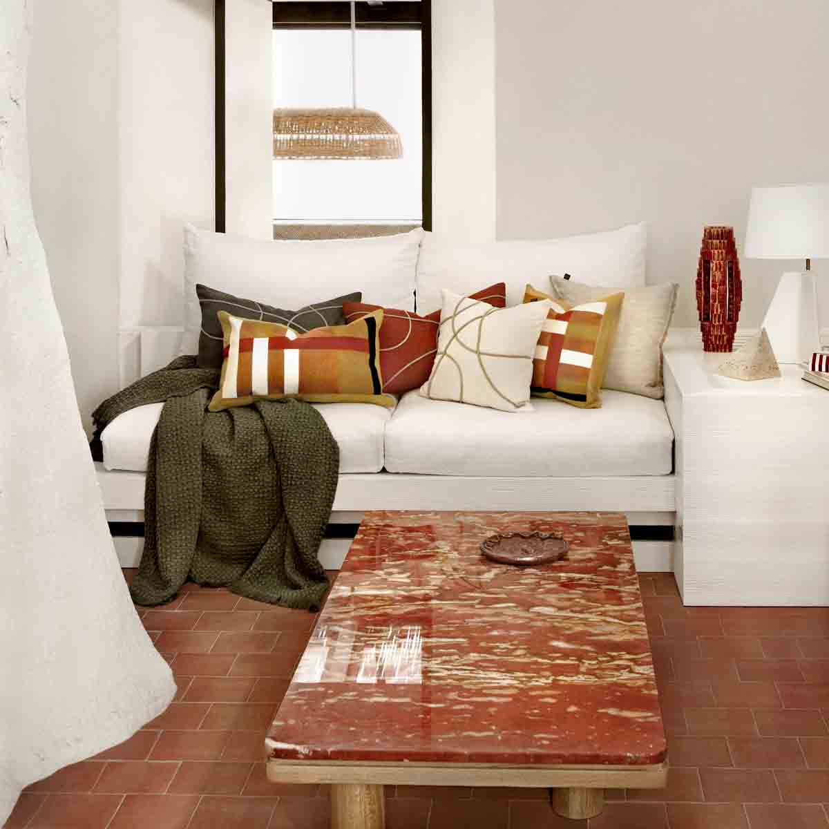 Marbella square linen cushion cover 45x45 cm - Harmony Haomy