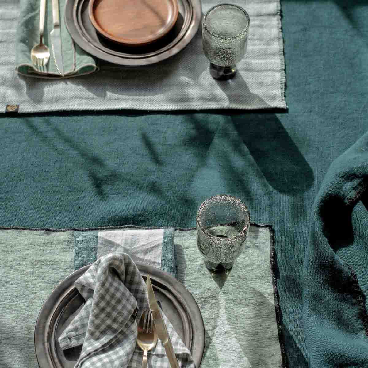 Venice square washed linen tablecloth 160x160 cm - Harmony Haomy
