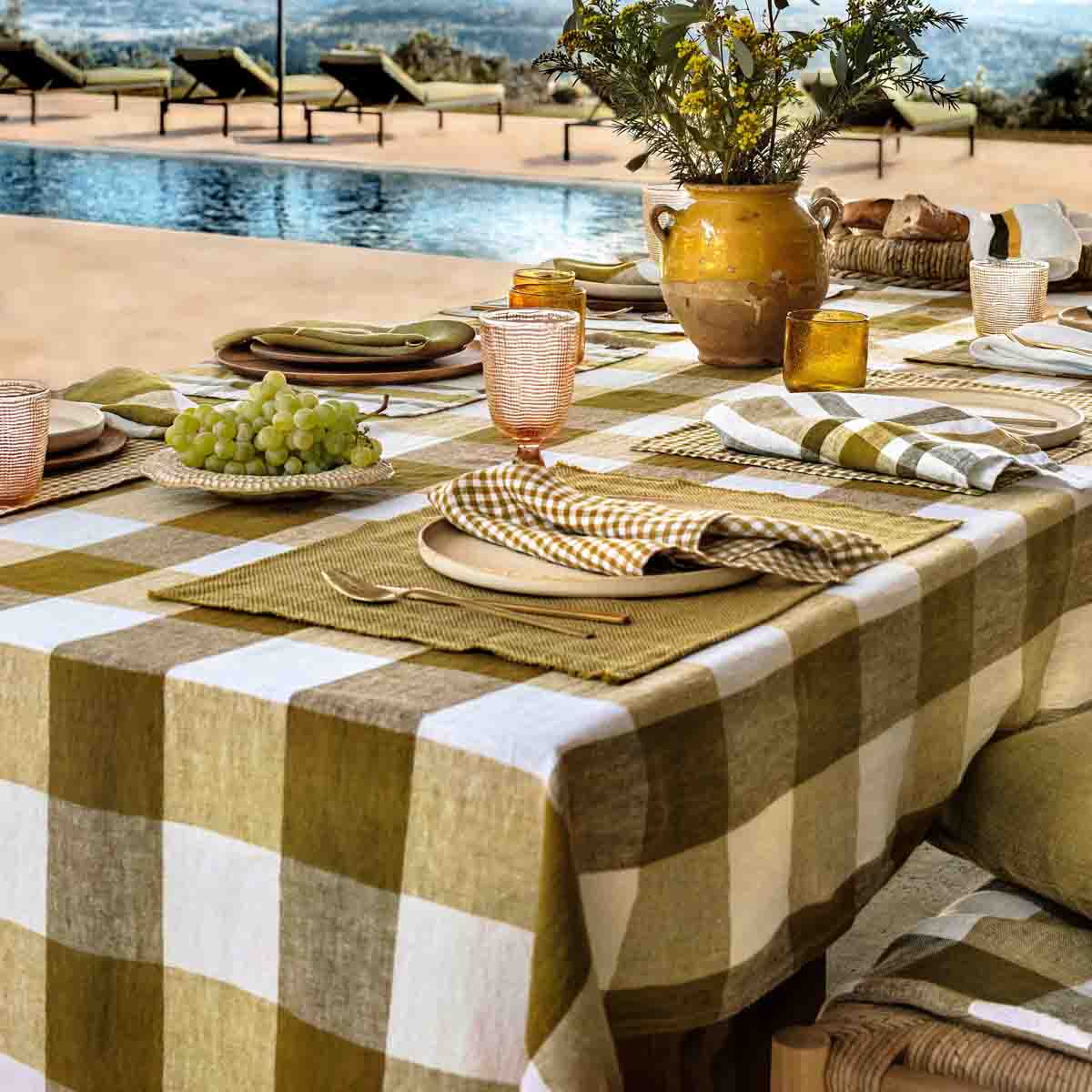 Palma Haomy set/towel in washed linen - 3 modern colors