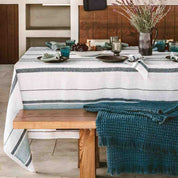 Nappe Portofino Haomy en lin lavé - rayée et 2 coloris discrets