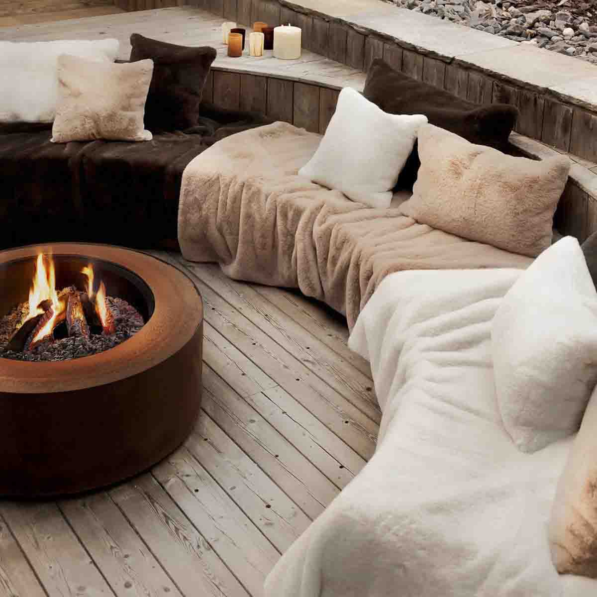 Plaid Chamonix Haomy en fausse fourrure cosy - 3 couleurs chaleureuses