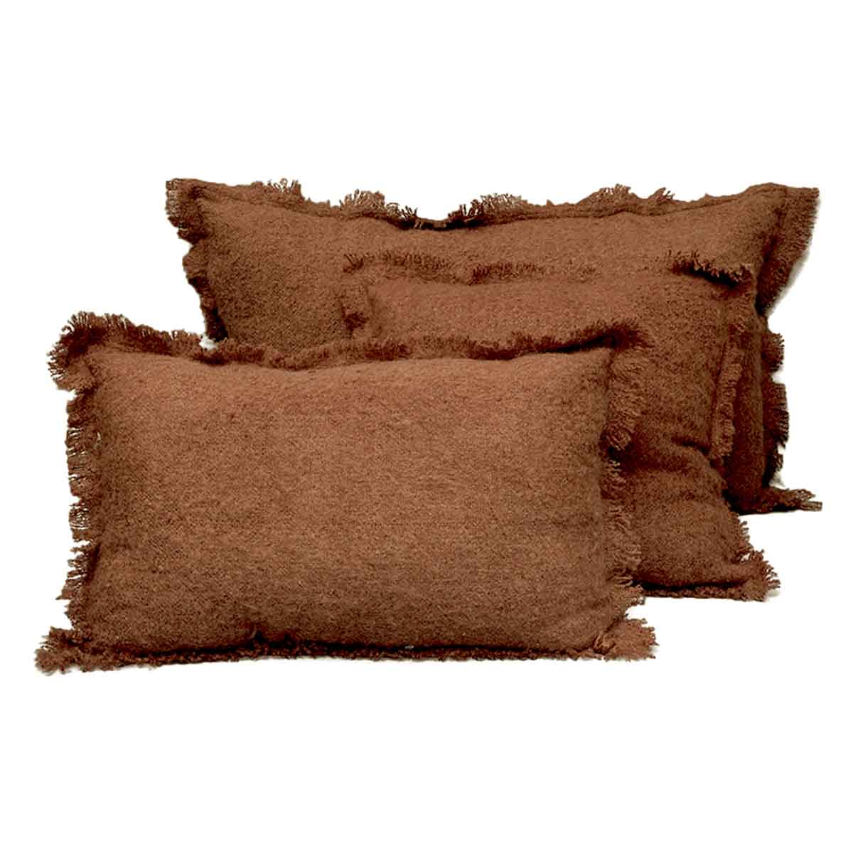 Coussin Aspen en laine – coloris Brick – Haomy Harmony Textile, texture douce et naturelle, chaleur et élégance pour une décoration cocooning haut de gamme.