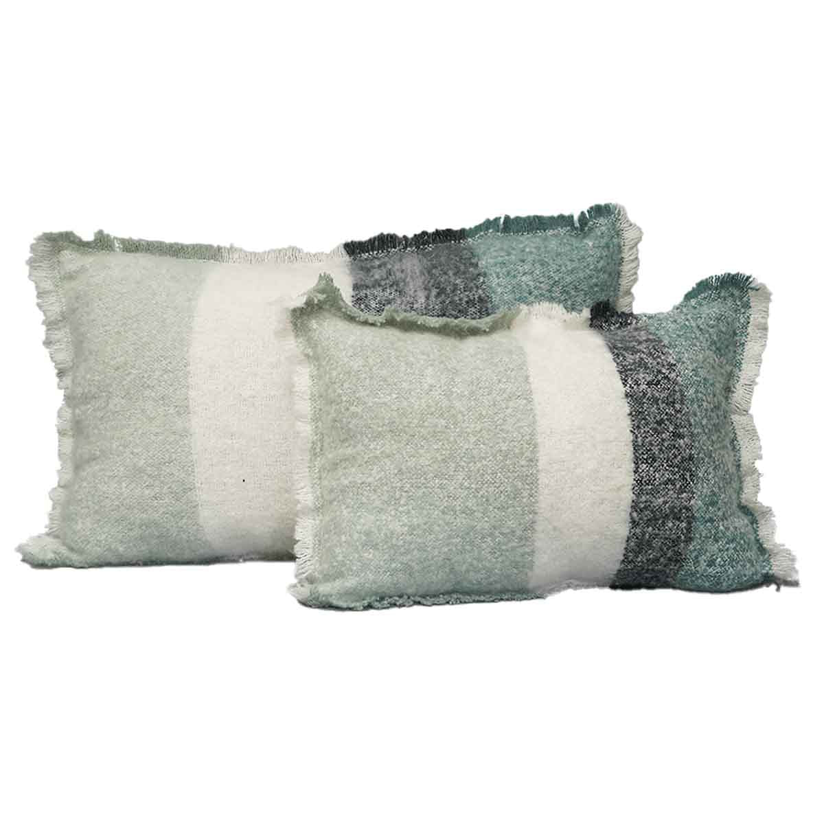 Coussin Calypso en laine – coloris  Céladon – Haomy Harmony Textile, texture douce, finition élégante et confort naturel pour une décoration chaleureuse.