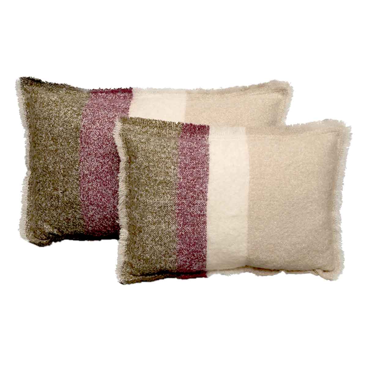 Coussin Calypso en laine – coloris  Framboise – Haomy Harmony Textile, texture douce, finition élégante et confort naturel pour une décoration chaleureuse.