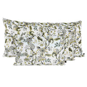 Housse de coussin Mahe de la marque Haomy en 100% lin lacé, coloris Céladon