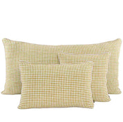 Coussin géant Piana Haomy en lin lavé, motif petits carreaux vichy, coloris Citrus – style naturel et intemporel