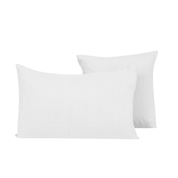 Coussin Porticcio Haomy en lin lavé, coloris Blanc – style sobre et chic, finition naturelle et élégante