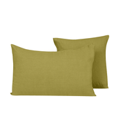 Coussin Porticcio Haomy en lin lavé, coloris Citrus – style sobre et chic, finition naturelle et élégante