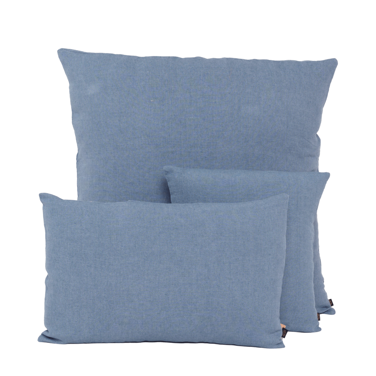 Coussin Porticcio Haomy en lin lavé, coloris Turquin – style sobre et chic, finition naturelle et élégante