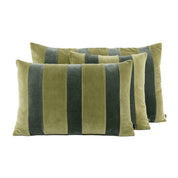Coussin Rio Haomy en velours bicolore Kaki et Olive – contraste raffiné et élégance naturelle