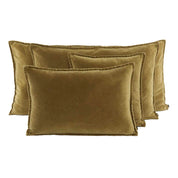 Coussin Manhattan Haomy en velours de coton coloris Gold – finition volant chic pour une touche lumineuse et raffinée