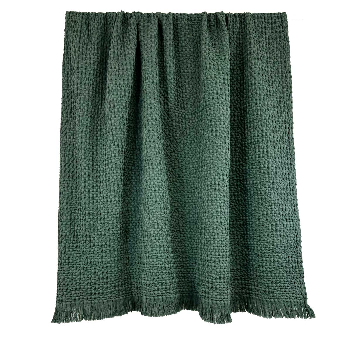 Couvre-lit Tempo nid d’abeille 100 % coton Harmony Haomy, 240×260 cm, texture gaufrée, coloris Pigeon