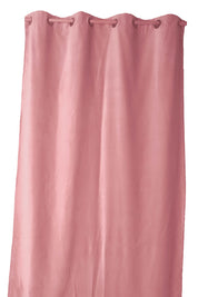 Rideau en velours Delhi Haomy avec œillets, coloris bois de rose, 135x300 cm – tombé élégant et texture douce
