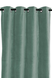 Rideau en velours Delhi Haomy avec œillets, coloris céladon, 135x300 cm – tombé élégant et texture douce