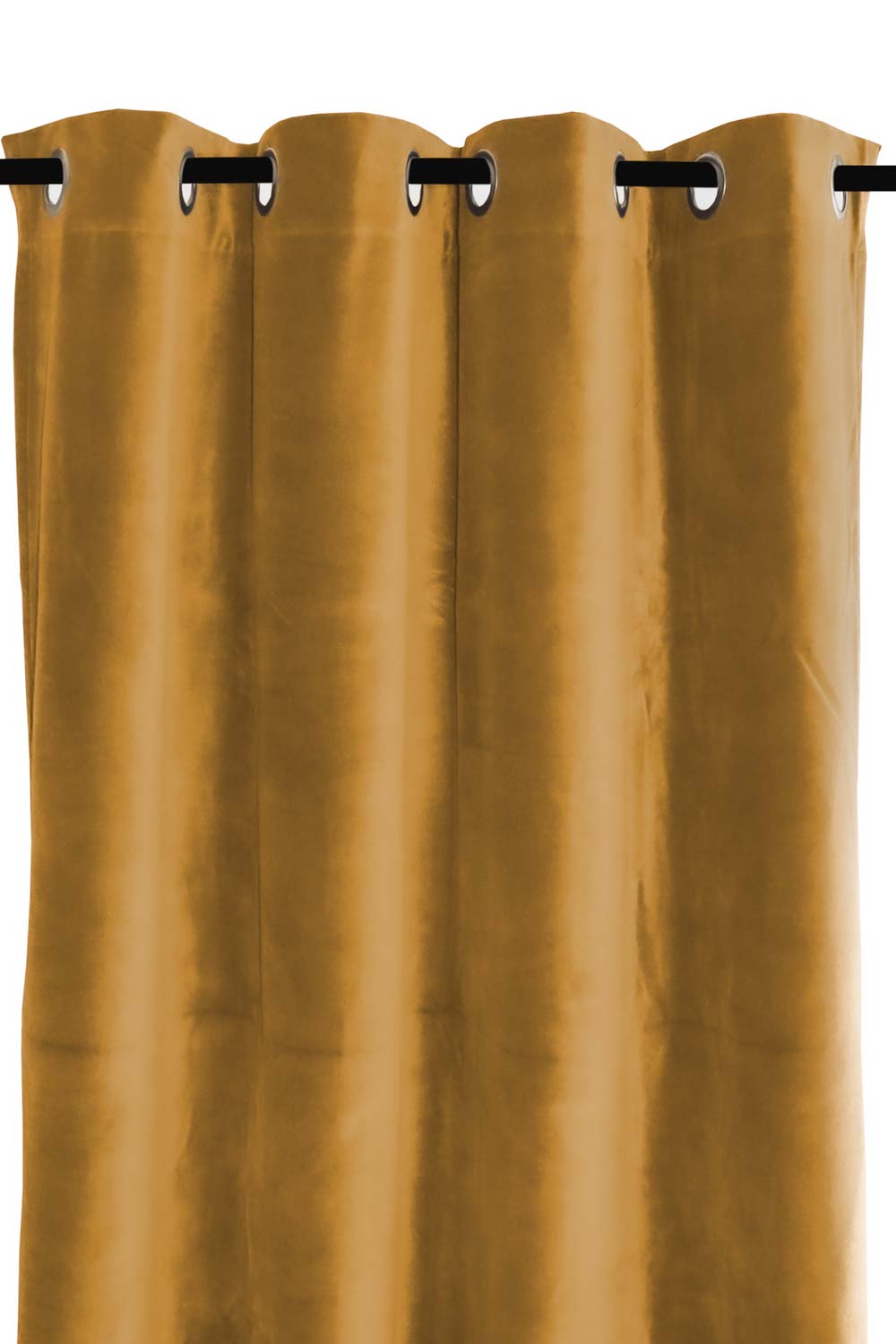 Rideau en velours Delhi Haomy avec œillets, coloris chamois, 135x300 cm – tombé élégant et texture douce