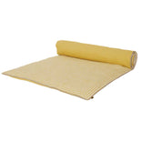 Édredon Piana Haomy en lin lavé, petits carreaux vichy, coloris Paille – finition élégante et chaleureuse