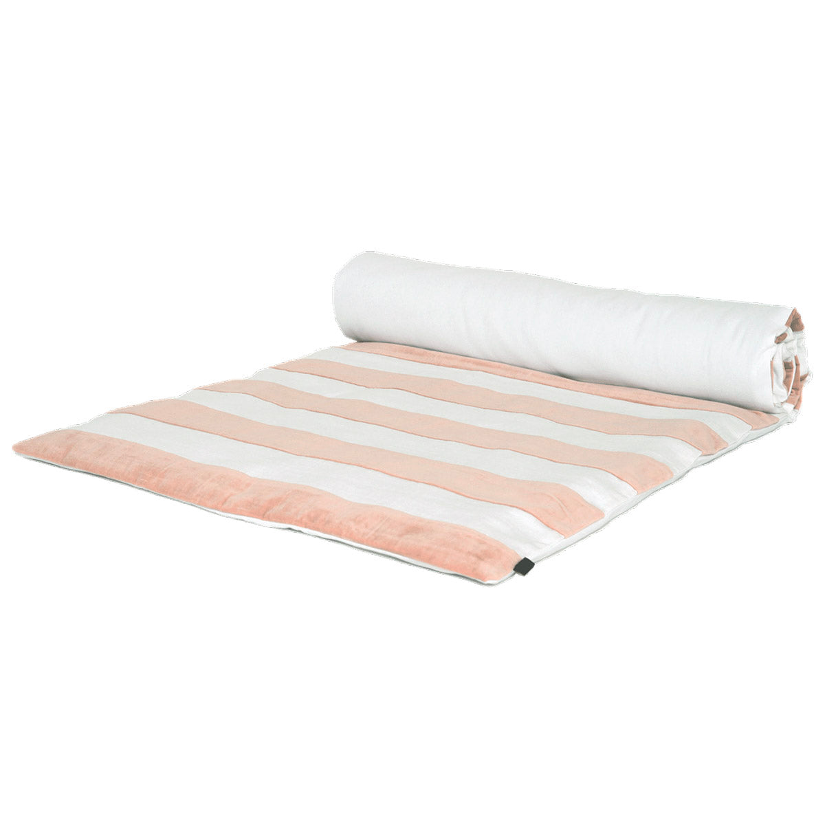 Édredon Perth Haomy-Harmonyen lin lavé et velours de coton, coloris Cimarron – motif à rayures contrastées, style élégant et naturel