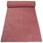 Édredon New Delhi Haomy en velours de coton coloris Bois de rose – finition bourdon lin naturel, style chic et intemporel