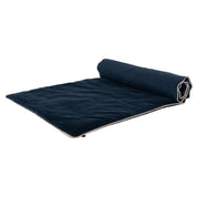 Édredon New Delhi Haomy en velours de coton coloris Encre – finition bourdon lin naturel, style chic et intemporel