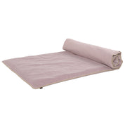 Édredon New Delhi Haomy en velours de coton coloris Pétale – finition bourdon lin naturel, style chic et intemporel