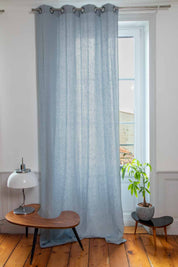 Rideau en lin Ré Epic Haomy 140x280 cm coloris Bleu de gris – naturel et lumineux