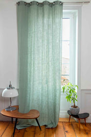 Rideau en lin Ré Epic Haomy 140x280 cm coloris Vert de gris – naturel et lumineux