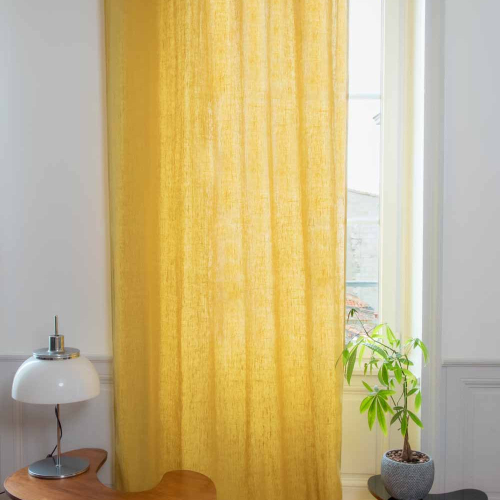 Rideau en lin Ré Epic Haomy 140x280 cm coloris Safran – naturel et lumineux