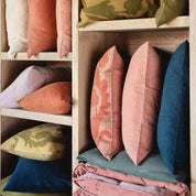 Odyssée Haomy cushion cover in embroidered cotton - 2 refined shades