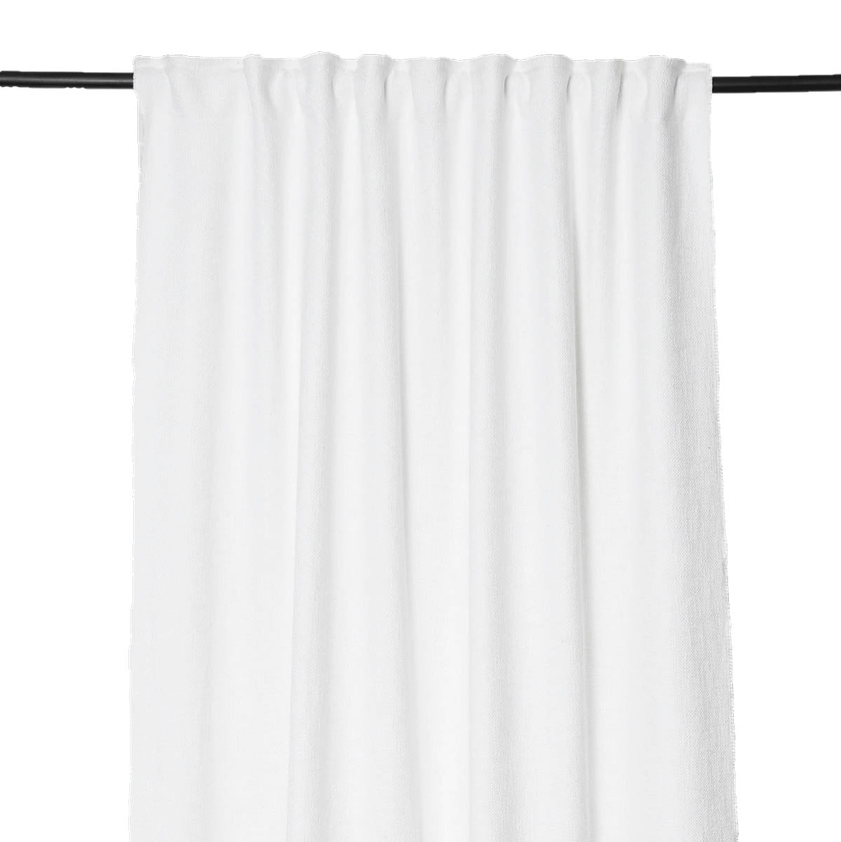 Rideau uni en lin HAOMY, Harmony textile, CALIFORNIA coloris Blanc 130×280 cm – finition ruflette et passe-tringle
