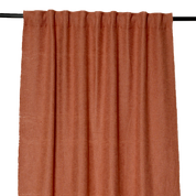 Rideau uni en lin HAOMY, Harmony textile, CALIFORNIA coloris Brick 130×280 cm – finition ruflette et passe-tringle