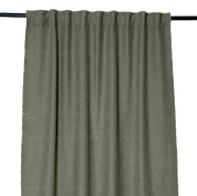 Rideau uni en lin HAOMY, Harmony textile, CALIFORNIA coloris Kaki 130×280 cm – finition ruflette et passe-tringle