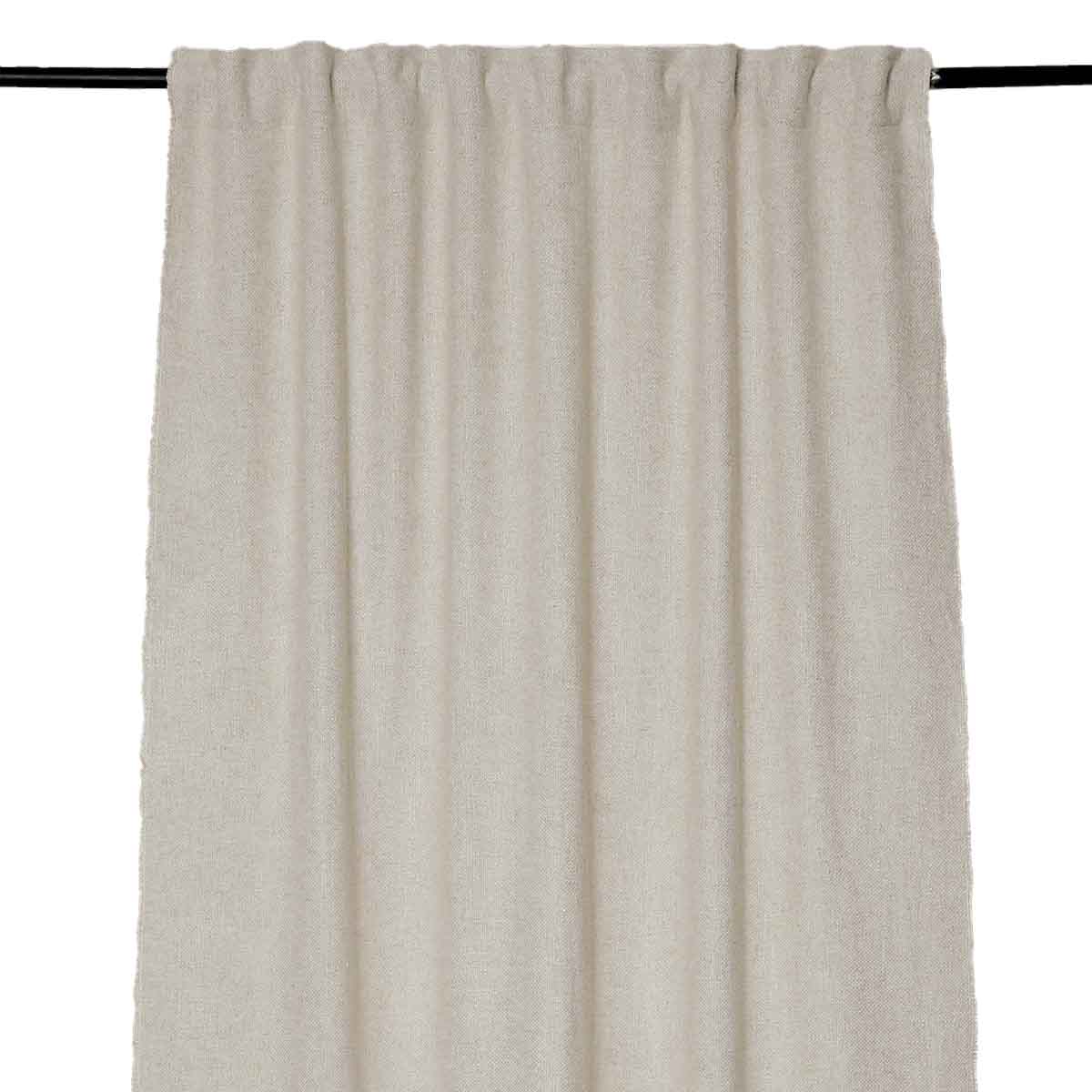 Rideau uni en lin HAOMY, Harmony textile, CALIFORNIA coloris Naturel 130×280 cm – finition ruflette et passe-tringle