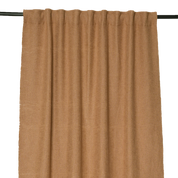 Rideau uni en lin HAOMY, Harmony textile, CALIFORNIA coloris Tabac 130×280 cm – finition ruflette et passe-tringle