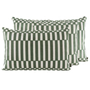 Housse de coussin Cancun en coton brodé – collection Haomy Harmony Textile, coloris Céladon et motif géométrique raffiné pour une déco chic