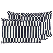 Housse de coussin Cancun en coton brodé – collection Haomy Harmony Textile, coloris Encre et motif géométrique raffiné pour une déco chic