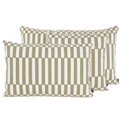 Housse de coussin Cancun en coton brodé – collection Haomy Harmony Textile, coloris Lin et motif géométrique raffiné pour une déco chic