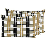 Housse de coussin Takayama en coton brodé – collection Haomy Harmony Textile, motif géométrique raffiné et coloris Gold pour une déco moderne