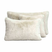 Housse de coussin Chamonix Haomy en fausse fourrure ultra douce, coloris Ivoire – chaleur et confort pour une déco cocooning