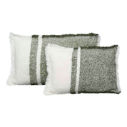 Housse de coussin Megève Haomy en laine douce, coloris Kaki– chaleur, texture authentique et élégance intemporelle