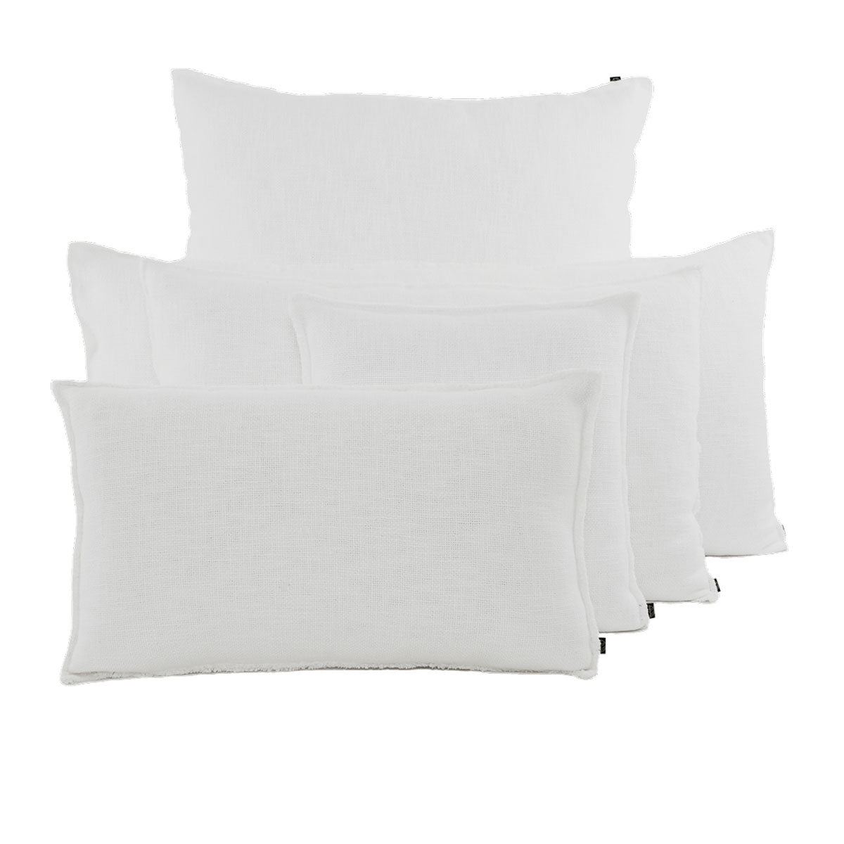 Housse de coussin California Haomy en lin lavé et coton, coloris Blanc – texture douce, finitions soignées et 7 coloris disponibles