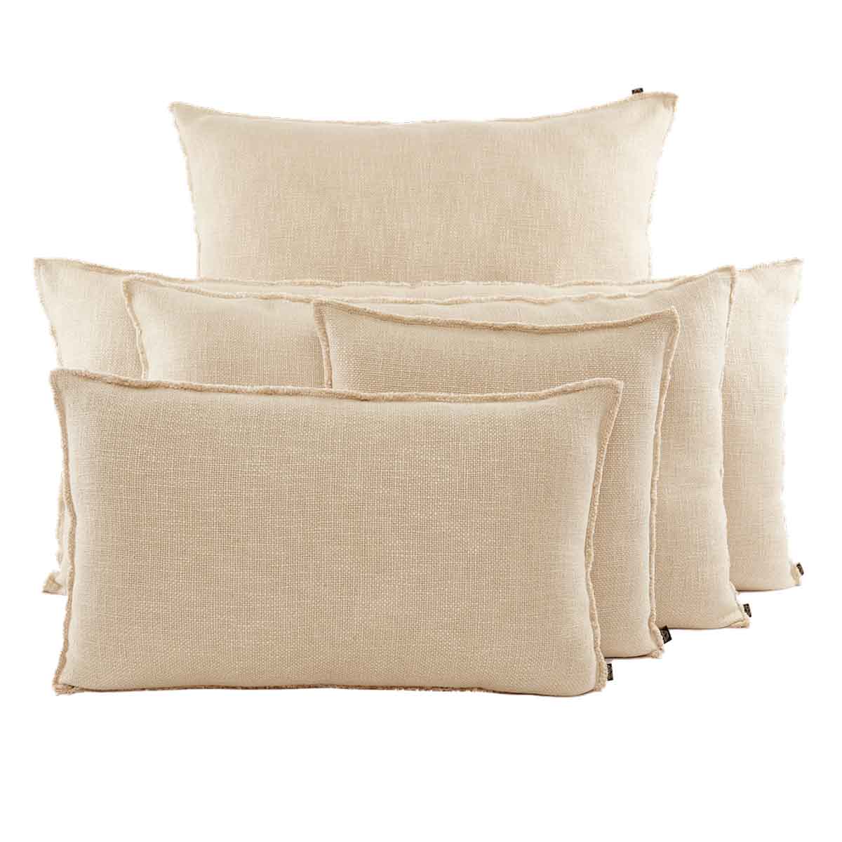 Housse de coussin California Haomy en lin lavé et coton, coloris Cimarron– texture douce, finitions soignées et 7 coloris disponibles