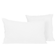 Coussin Limy Haomy en lin et coton, coloris Blanc – finition frangée et texture douce pour une déco élégante