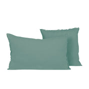 Coussin Limy Haomy en lin et coton, coloris Celadon – finition frangée et texture douce pour une déco élégante