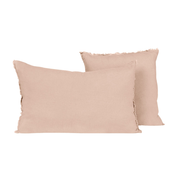 Coussin Limy Haomy en lin et coton, coloris Cimarron – finition frangée et texture douce pour une déco élégante