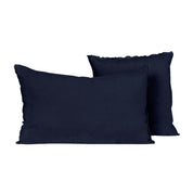 Coussin Limy Haomy en lin et coton, coloris Encre – finition frangée et texture douce pour une déco élégante