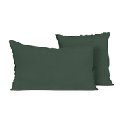 Coussin Limy Haomy en lin et coton, coloris Pigeon – finition frangée et texture douce pour une déco élégante