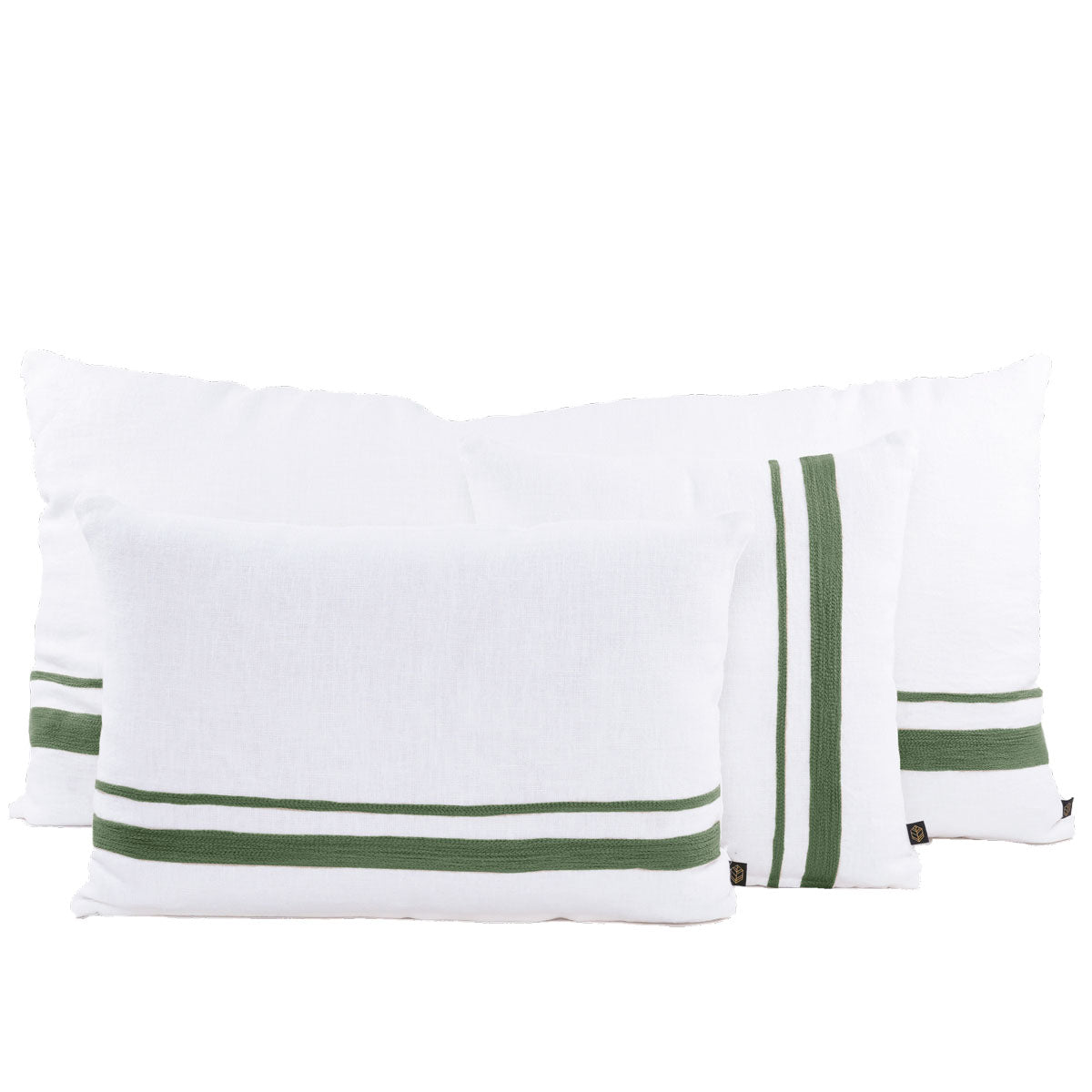 Housse de coussin Malaga en lin lavé brodé coloris Pigeon – Haomy Harmony Textile, élégance naturelle et douceur intemporelle