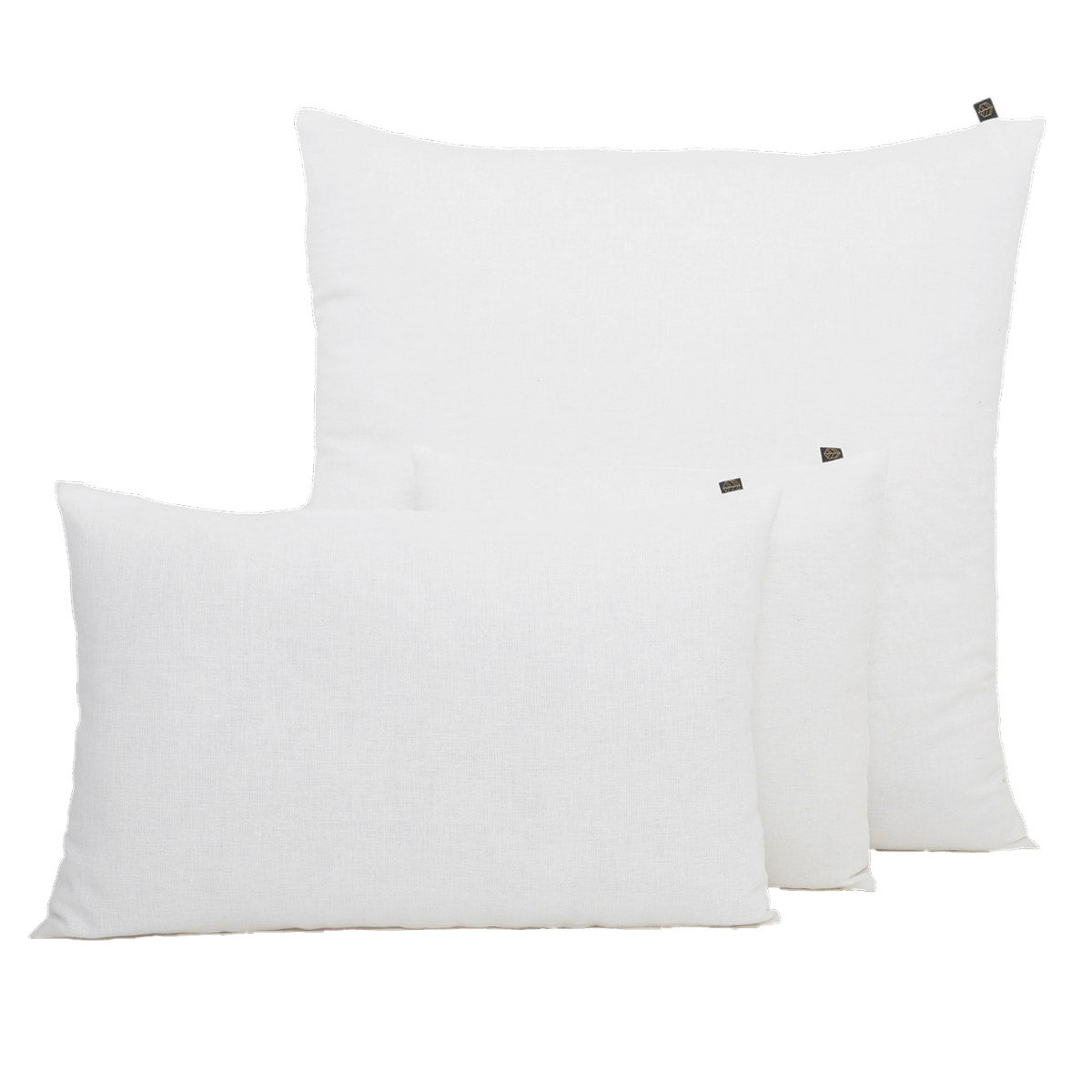 Coussin Figari Haomy en lin lavé et coton, coloris blanc – douceur naturelle et finition sobre