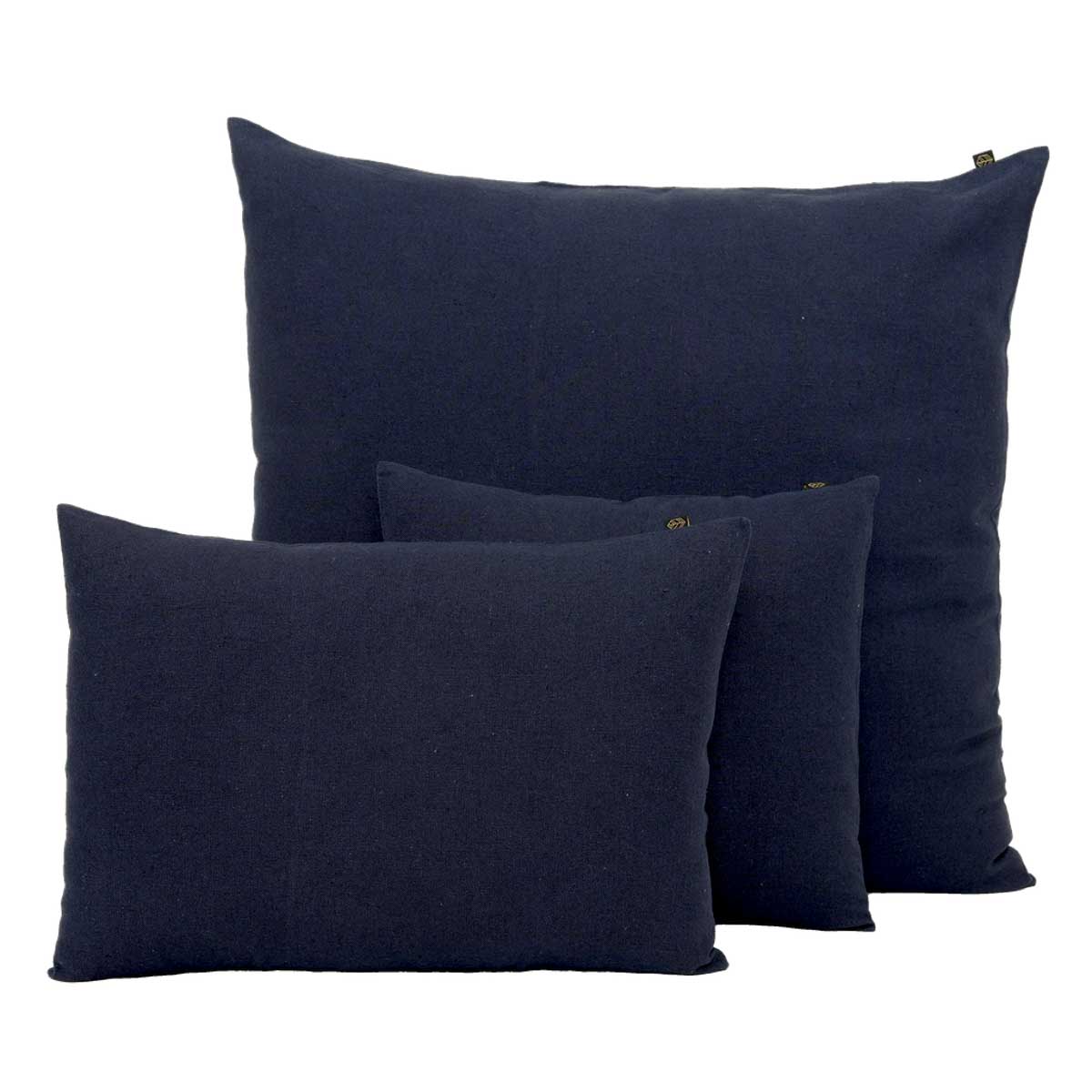 Coussin Figari Haomy en lin lavé et coton, coloris Encre – douceur naturelle et finition sobre