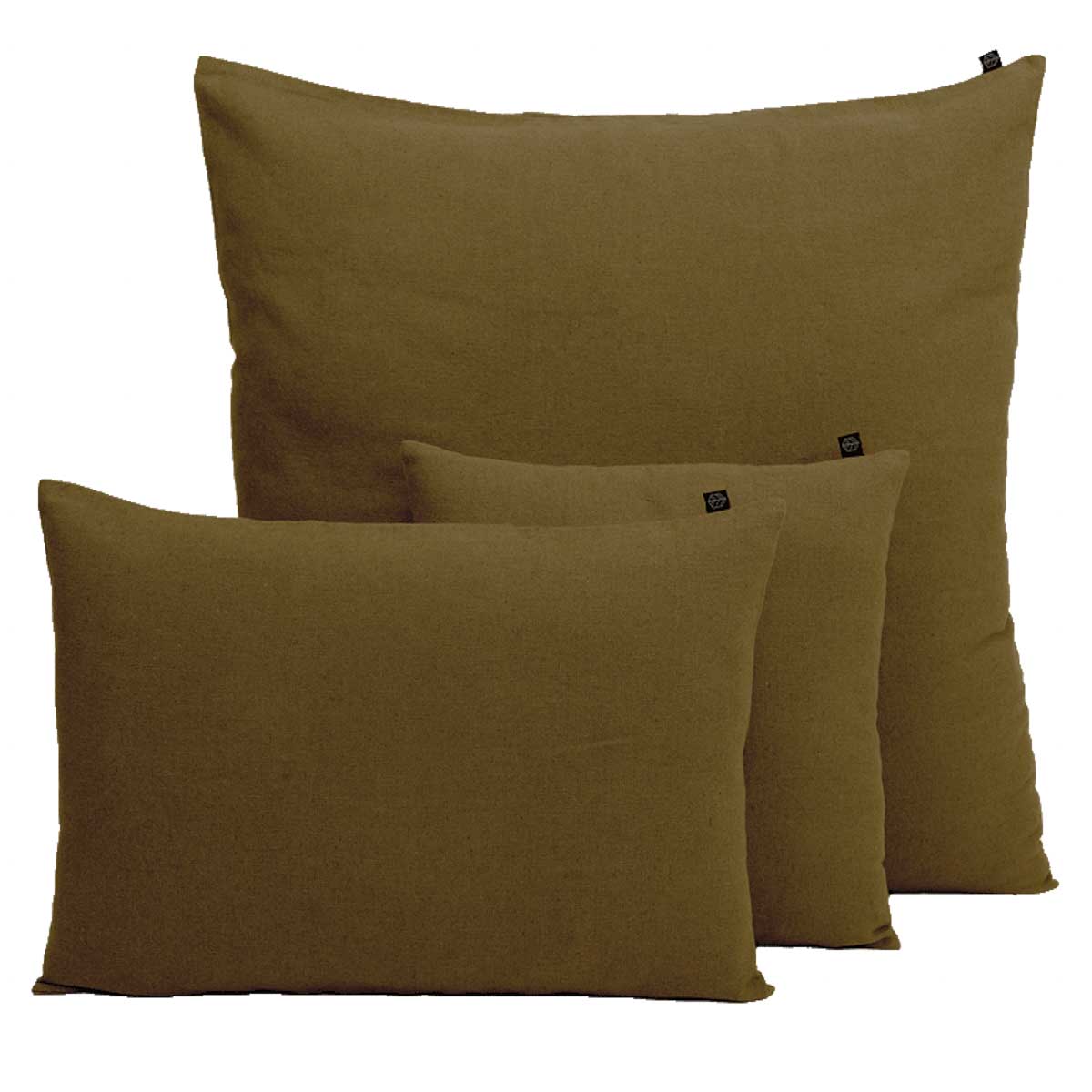 Coussin Figari Haomy en lin lavé et coton, coloris Gold – douceur naturelle et finition sobre